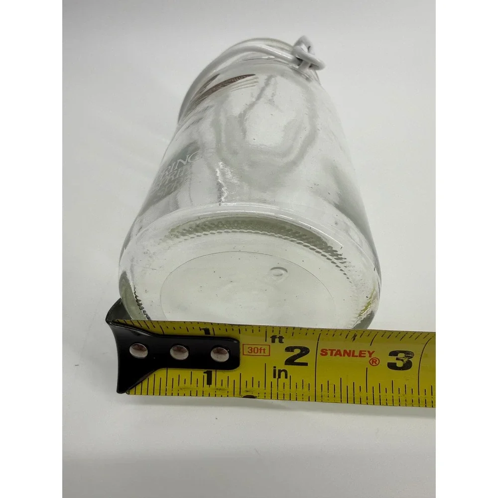 Desert Springs Hummingbird Glass Jar 6.5in Clear Wire Bale Lid Country Decor‎